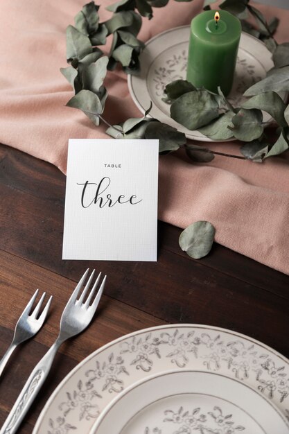 Decoración de número de mesa de boda