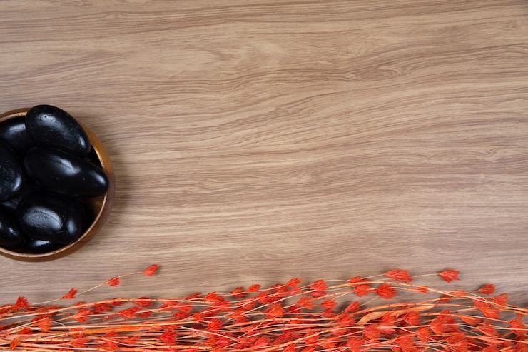 Foto gratuito decoración del spa sobre un fondo de madera
