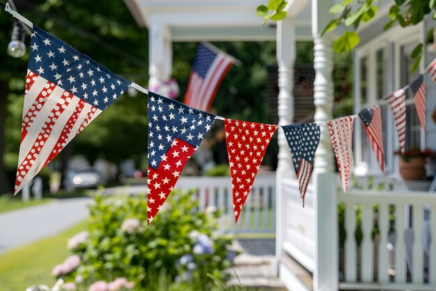 Decoraciones domésticas de colores estadounidenses para la celebración del día de la independencia