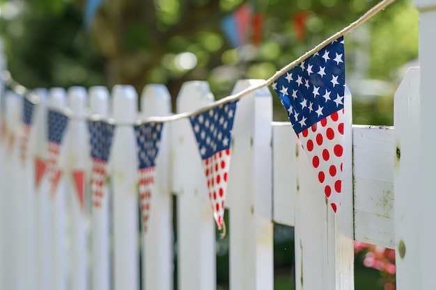 Foto gratuita decoraciones domésticas de colores estadounidenses para la celebración del día de la independencia