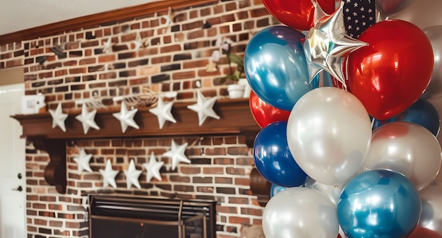 Decoraciones domésticas de colores estadounidenses para la celebración del día de la independencia