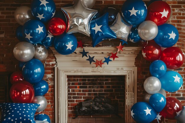 Decoraciones domésticas de colores estadounidenses para la celebración del día de la independencia