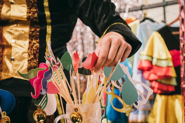 Decoraciones de primer plano para fiesta de carnaval