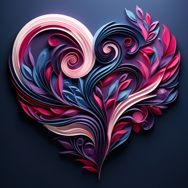 Foto gratuito decoupage creativo en forma de corazón