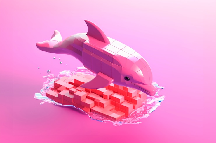 Foto gratuito delfín en 3d con colores vibrantes