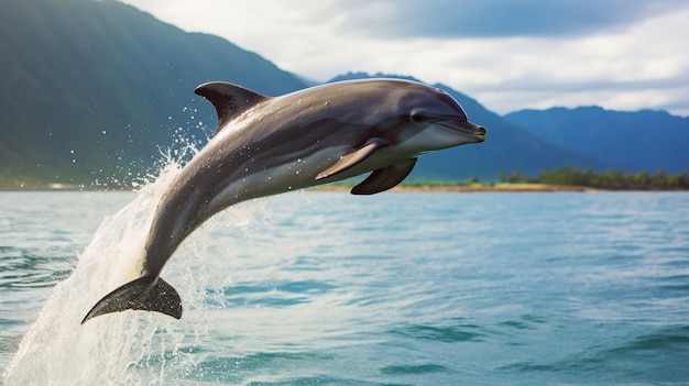 Foto gratuita delfín saltando fuera del agua