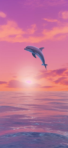 Foto gratuita delfines en 3d al aire libre
