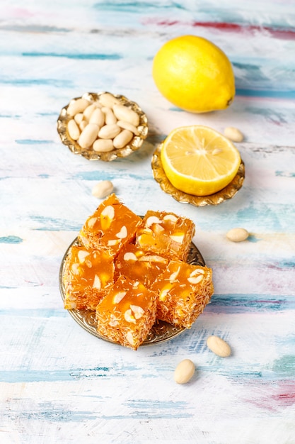 Delicia tradicional turca, dulces orientales.