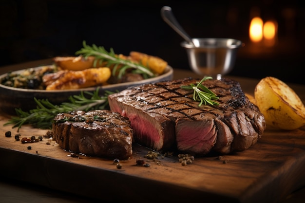 Deliciosa carne en la mesa