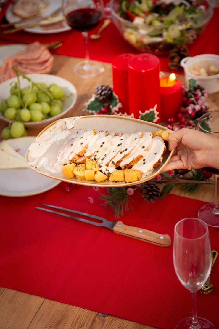 Foto gratuito deliciosa cena navideña en el hemisferio sur.
