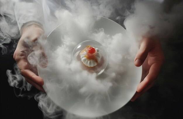 Deliciosa comida cocinada con humo