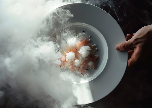 Foto gratuita deliciosa comida cocinada con humo