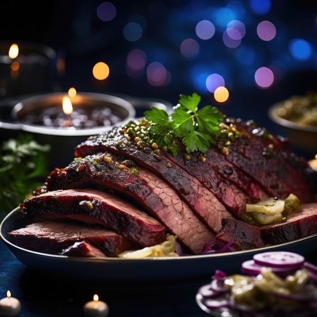 Foto gratuita deliciosa comida preparada para la celebración judía de hanukkah