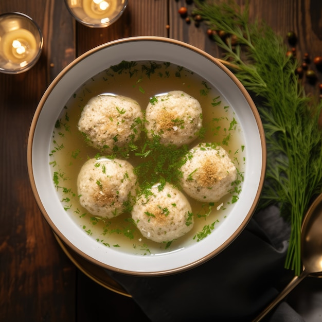 Deliciosa comida preparada para la celebración judía de Hanukkah