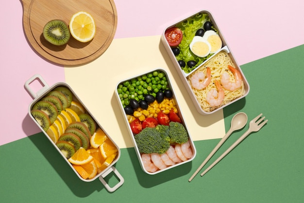 Deliciosa composición de caja bento.