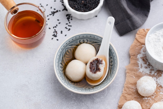 Deliciosa composición dulce de tang yuan