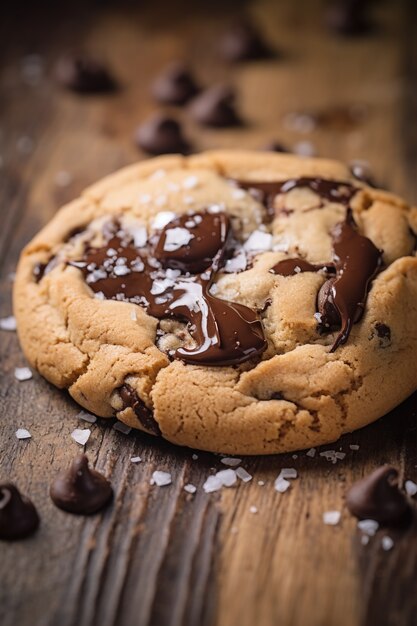 Deliciosa galleta con chispas de chocolate