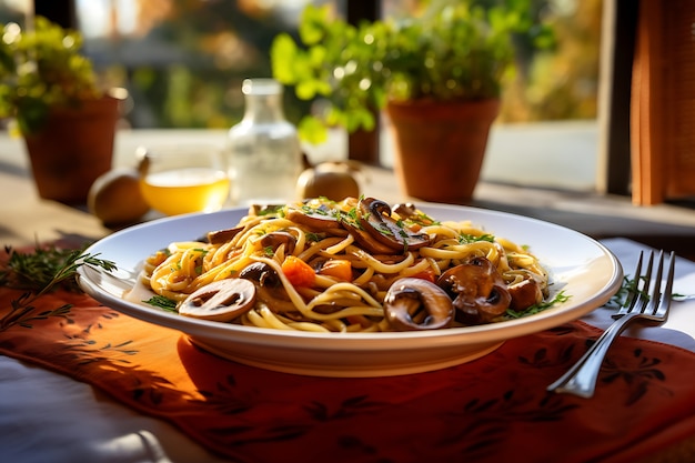 Foto gratuita deliciosa pasta en plato