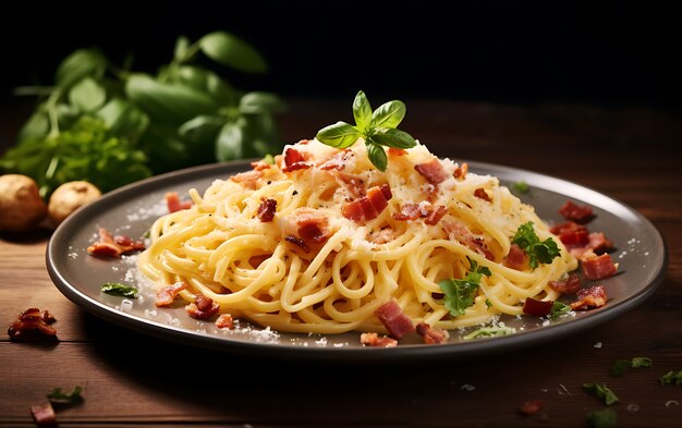 Deliciosa pasta en plato