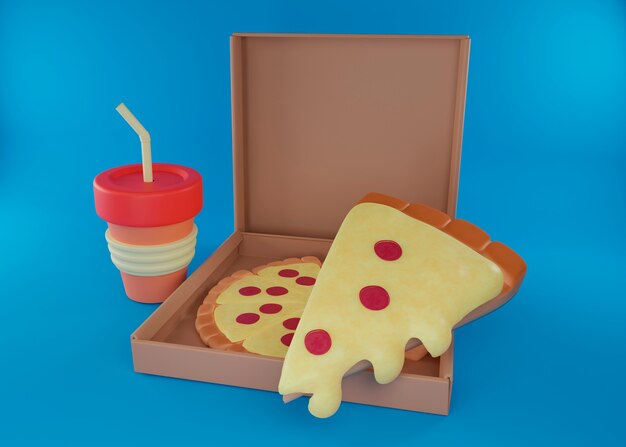 Deliciosa pizza estilo caricatura