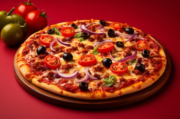 Foto gratuita deliciosa pizza en el interior