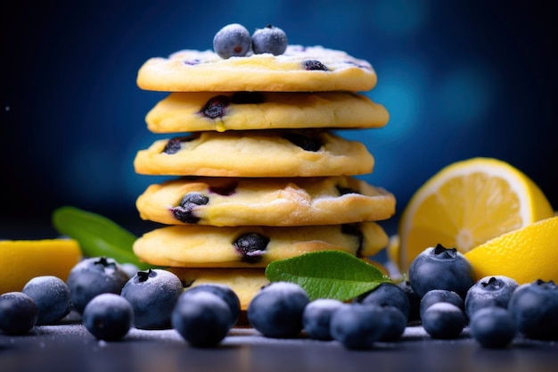 Foto gratuita deliciosas galletas con arándanos y limones