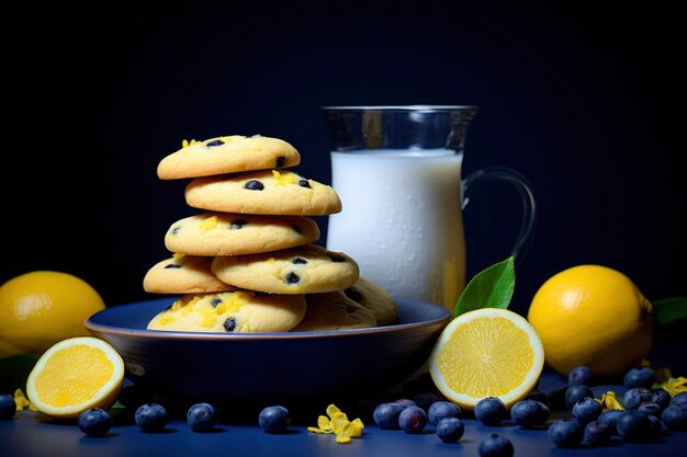 Deliciosas galletas con arándanos y limones