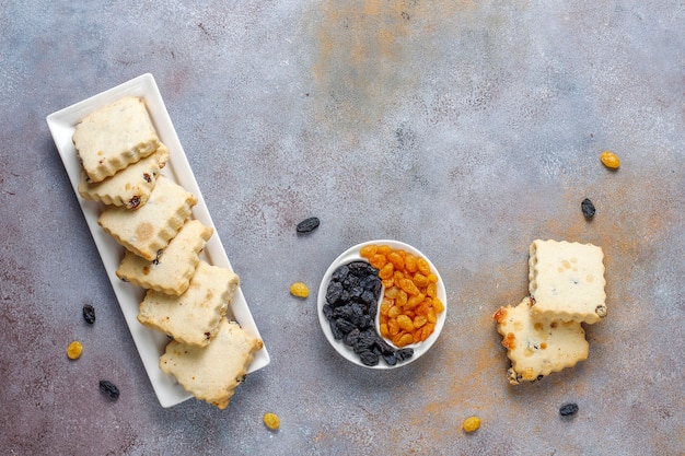 Deliciosas galletas caseras con pasas.