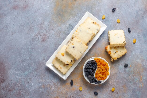 Deliciosas galletas caseras con pasas.