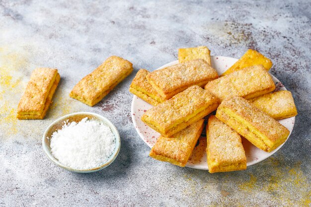 Deliciosas galletas de coco caseras.