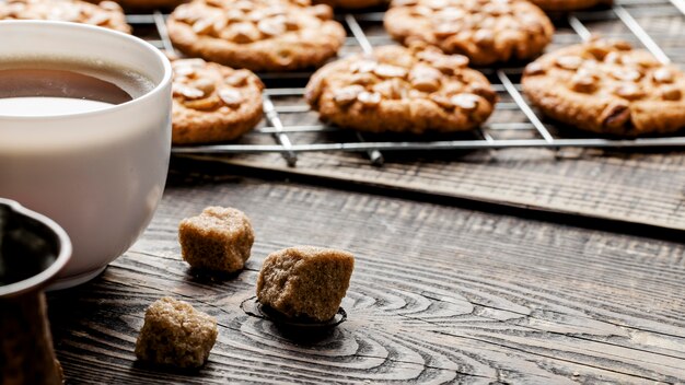 Deliciosas galletas endecha plana