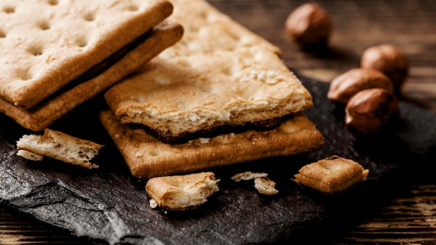 Deliciosas galletas endecha plana