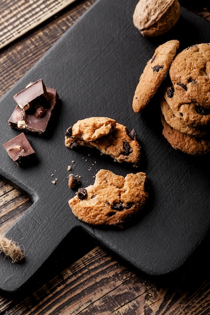 Foto gratuita deliciosas galletas endecha plana