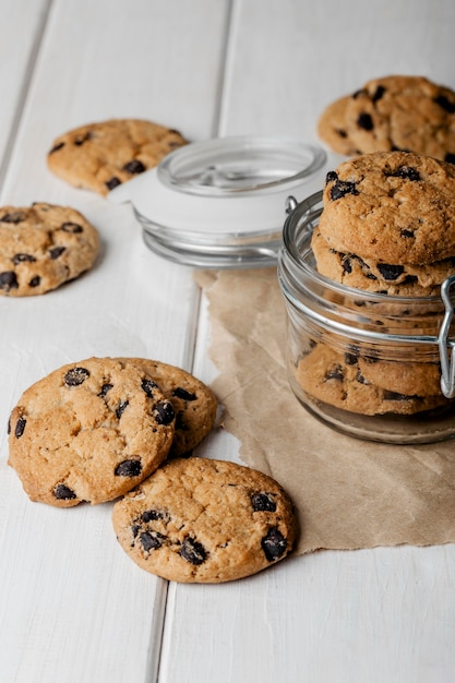 Foto gratuita deliciosas galletas endecha plana