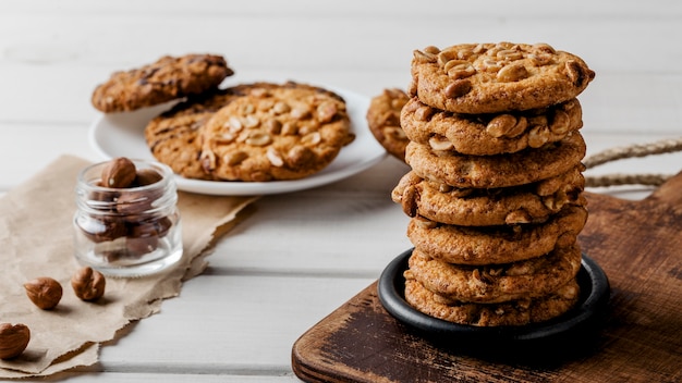 Deliciosas galletas endecha plana