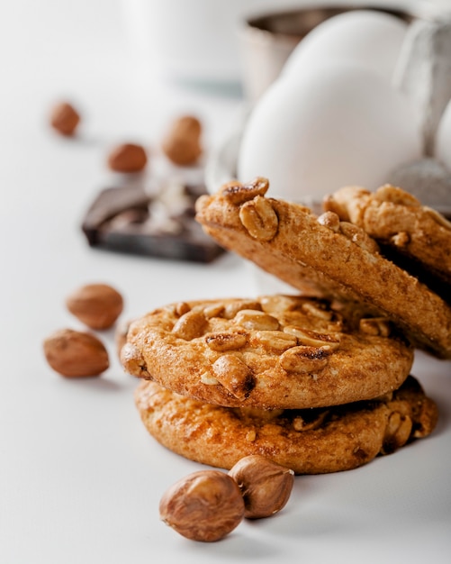 Deliciosas galletas endecha plana