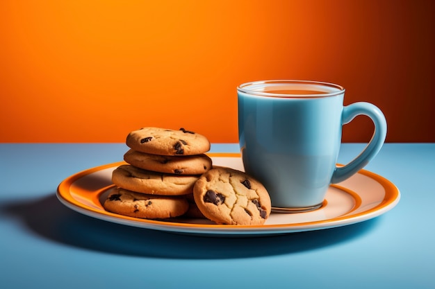 Foto gratuita deliciosas galletas y taza de café