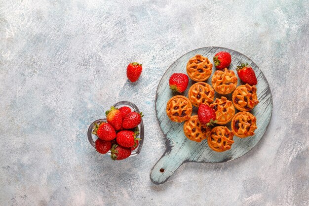 Deliciosas mini tartas de fresa.