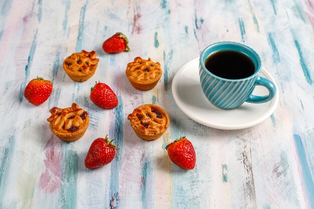 Deliciosas mini tartas de fresa.