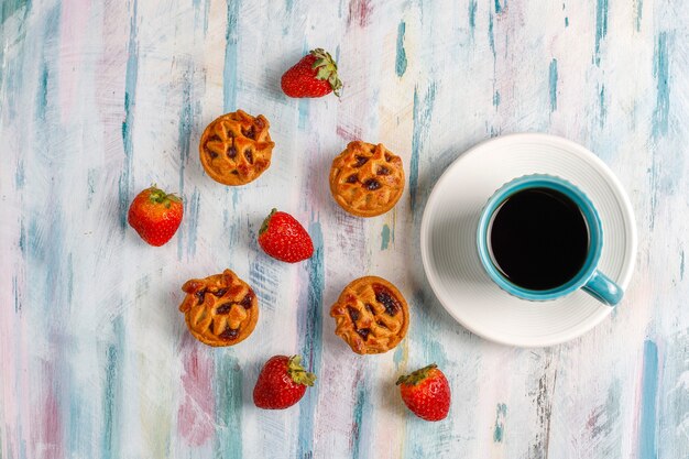 Deliciosas mini tartas de fresa.