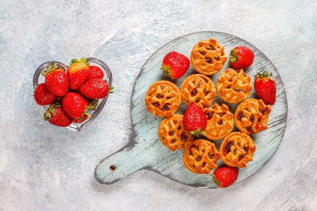 Deliciosas mini tartas de fresa.