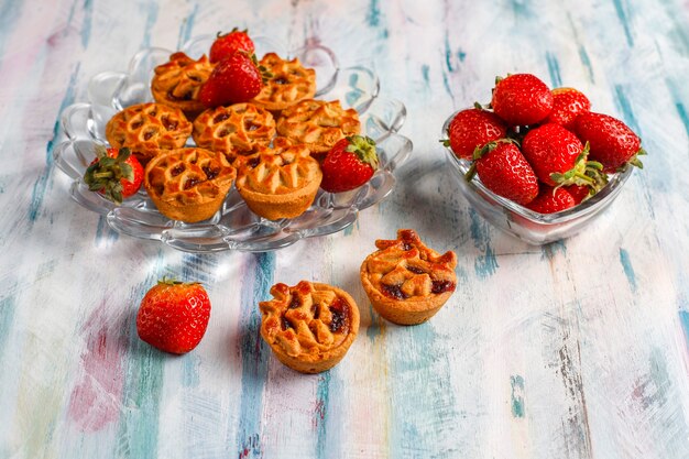 Deliciosas mini tartas de fresa.