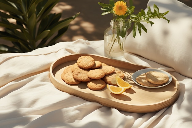 Foto gratuita delicioso arreglo de galletas