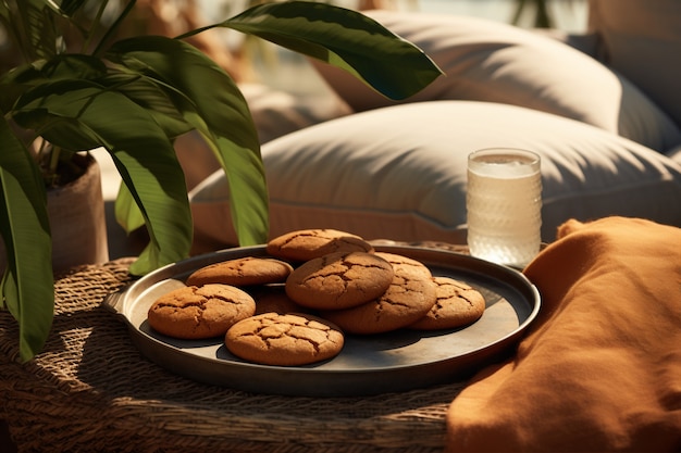 Foto gratuita delicioso arreglo de galletas