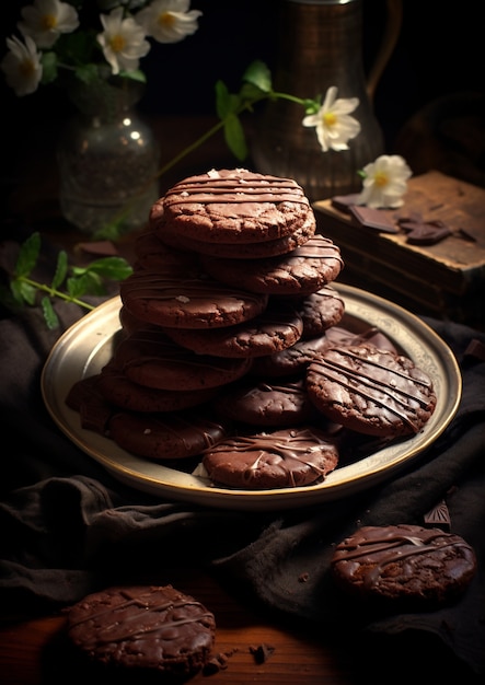 Foto gratuita delicioso arreglo de galletas