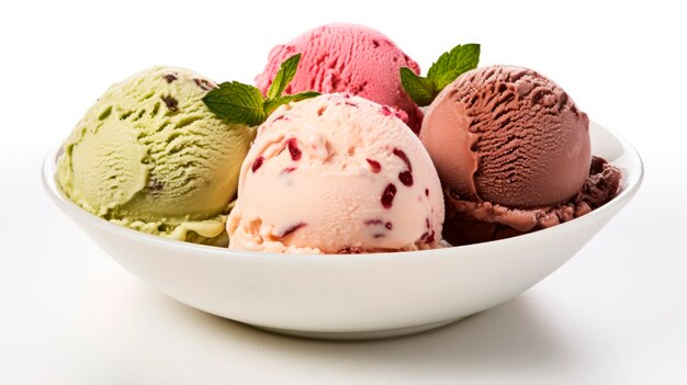 Delicioso arreglo de sabores de helado
