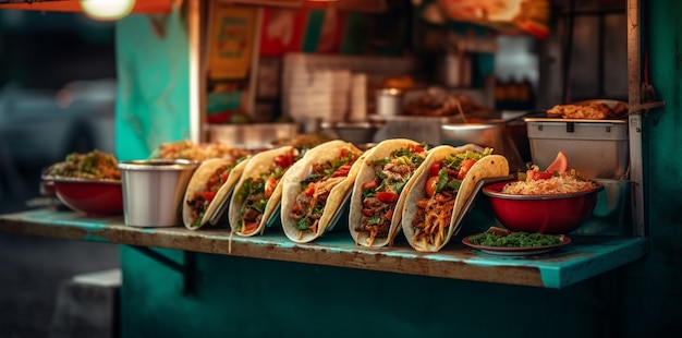 Foto gratuita delicioso arreglo de tacos tradicionales