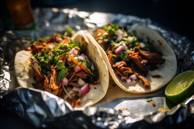 Foto gratuita delicioso arreglo de tacos