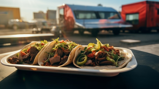 Foto gratuita delicioso arreglo de tacos