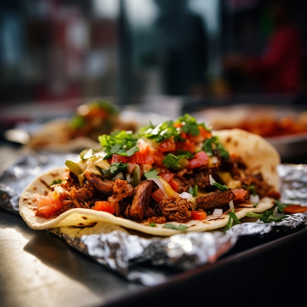 Foto gratuita delicioso arreglo de tacos